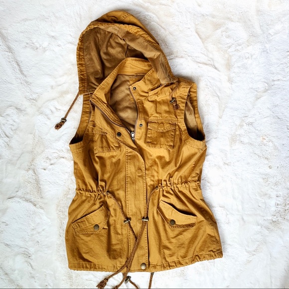 Jackets & Blazers - Mustard Hooded Vest